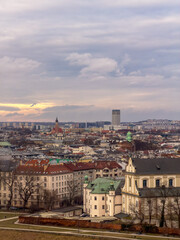Fototapeta premium Distant View of Kraków Skyline