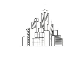 Obraz premium Skyscraper Cityscape Line Art