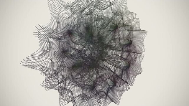 A mesmerizing seamless 4K loop of a glowing bronze supershape morphing through an abstract topology field in crisp volumetric detail. Ideal for vj loop, technology background. 4K UHD.