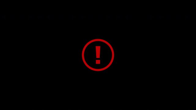 Exclamation Error Alert Symbol Animation With Circle Red Stroke Loop Transparent Background