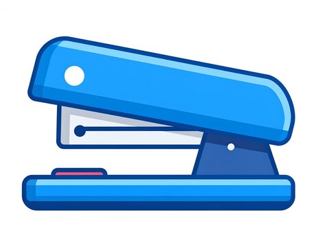 Blue office stapler icon isolated on white background.
