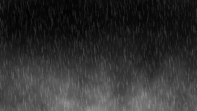 rain falling through rising fog mist overlay with dense steam vapor for cinematic footage
