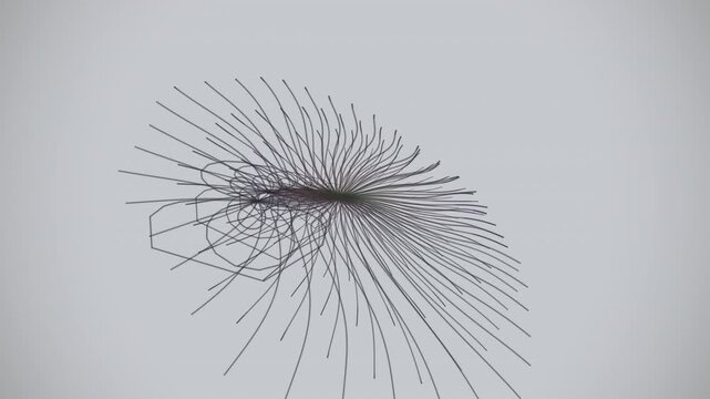 Mesmerizing 4K UHD loop of a glowing lime radial burst morphing through an abstract topology field with an elegant inner glow. Ideal for meditation background, science background. 4K UHD.