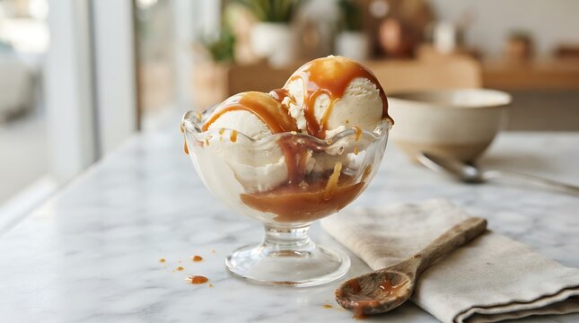 Chocolate ice cream dessert in a glass with creamy texture, rich chocolate flavor, sweet gourmet treat served cold with fresh fruit and a delicious indulgent presentation