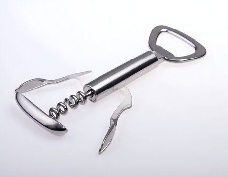 Metal waiter's corkscrew and bottle opener tool.