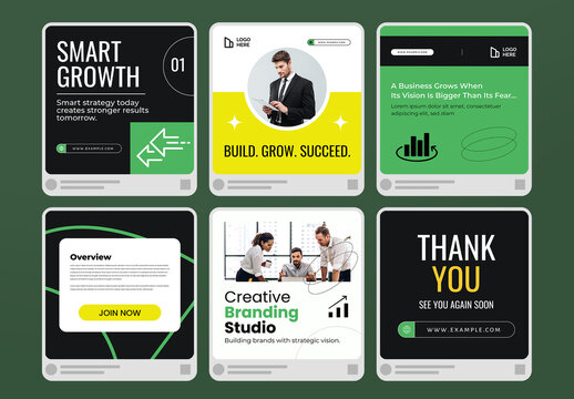 Creative Branding Studio Business Social Media Post Template Set