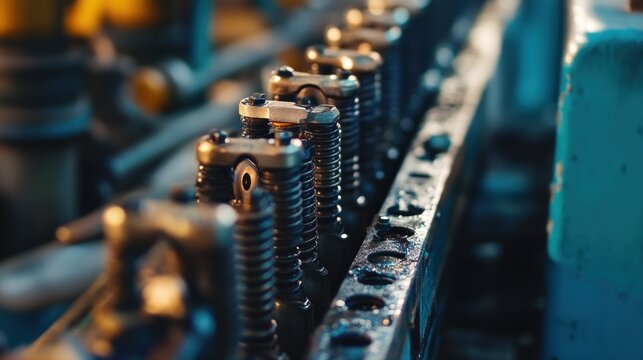 Close up of engine parts