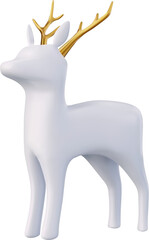3d Christmas statue white deer © Elena
