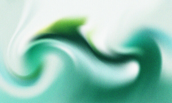 Digital abstract background featuring soft flowing waves of emerald, green and white creating a serene and ethereal liquid motion effect