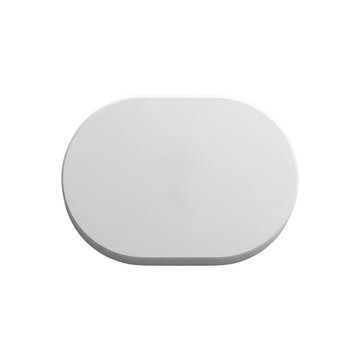 Simple grey oval shape with rounded corners isolated on transparent background