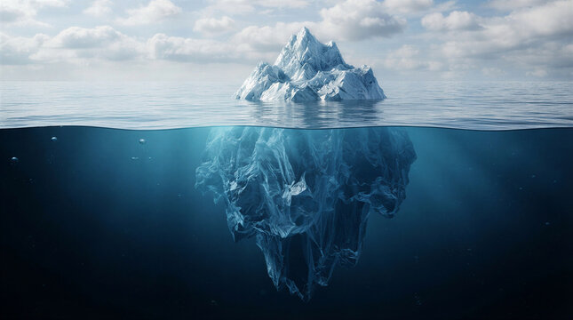 Majestic Iceberg Below the Surface A colossal iceberg with its hidden depths dwarfs the world above This powerful symbol of nature's grandeur and the unknown