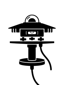 Pyranometer Silhouette Icon for Solar Radiation Measurement
