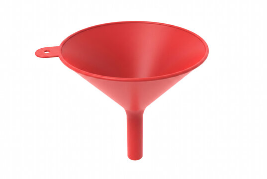 Red Plastic Kitchen Funnel with Handle