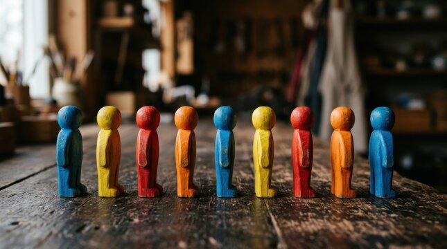 Group small figurines people standing line Ensure fairness by upholding EEO policies that prohibit discrimination