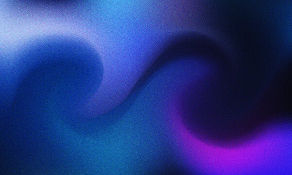 Minimalist modern abstract Gradient background colors with noise effect Grain Wallpaper featuring soft flowing waves of deep blue and purple light with a grainy texture