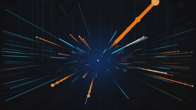 Abstract futuristic light explosion in dark space