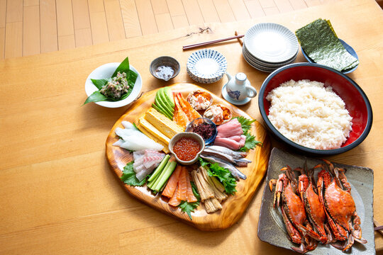 手巻き寿司　和食の寿司　家庭料理