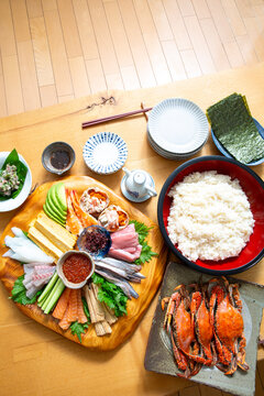手巻き寿司　和食の寿司　家庭料理