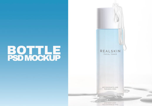 Elegant Facial Toner Bottle Mockup PSD