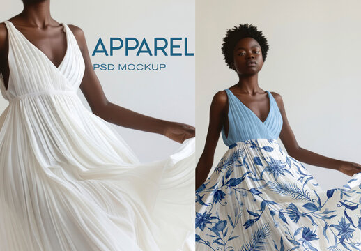 Elegant Fashion Dress Mockup Template PSD
