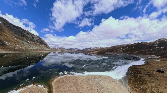 360 VR Aerial view of spring scenery in Norway - Scandinavia