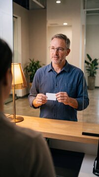 Sachbearbeiter erkl&auml;rt Befreiungsnachweis am Schalter