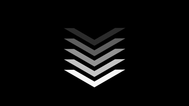 Animated arrow icon pointing right. Green Arrow icon animation on black background.