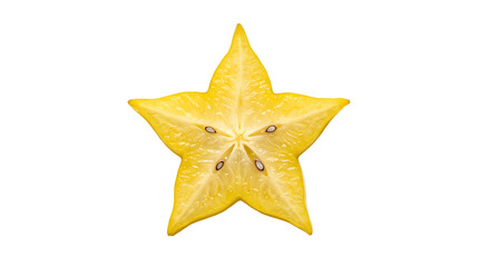 Fototapeta premium Ripe Yellow Starfruit Cross Section Carambola Slice