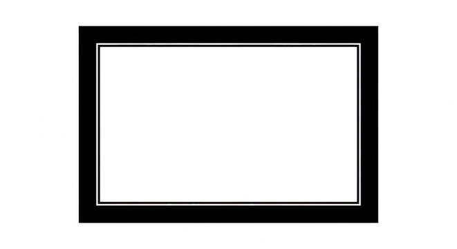 Simple black rectangular frame border design isolated on transparent background