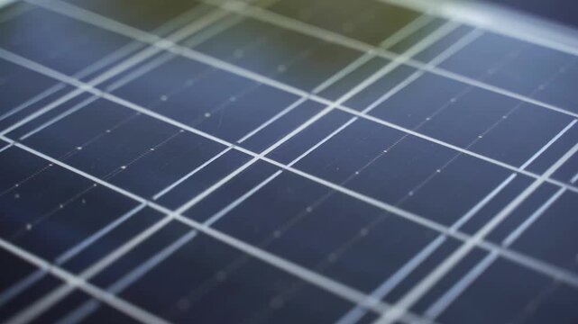 Solar panel surface grid. Macro close-up modern photovoltaic solar panel surface.