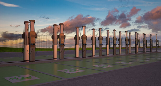 Fast charging station for electric cars