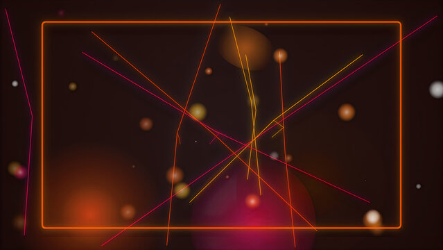 Telescope view of star cluster with red laser beams in space