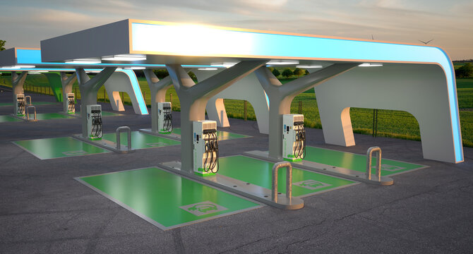 Fast charging station for electric cars