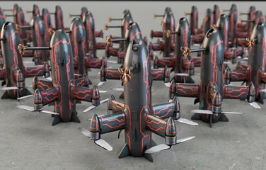 Anti-drone system.Next-generation interceptor drones on the warehouse floor © Mike Mareen