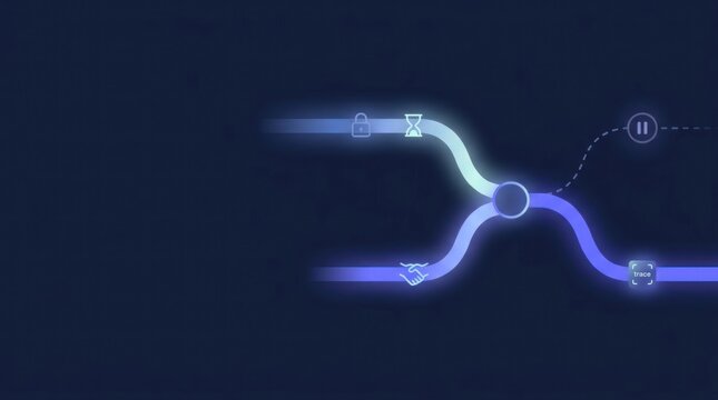 Manager attestation for access renewal workflow with evidence checkpoint, verification trace and paused unmatched permission on dark blue copy space background