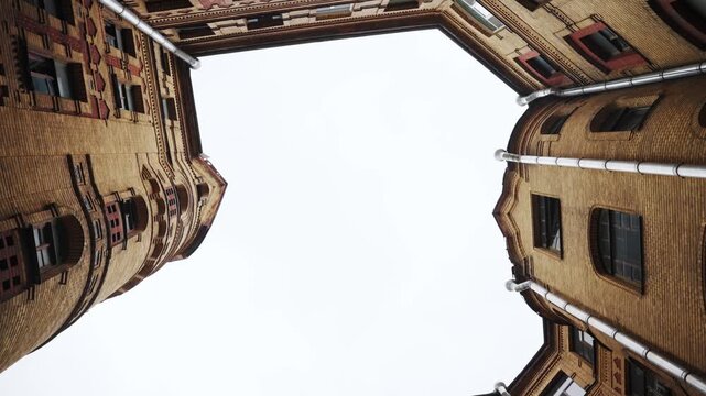 Kaleidoscopic buildings creating a hypnotic urban pattern