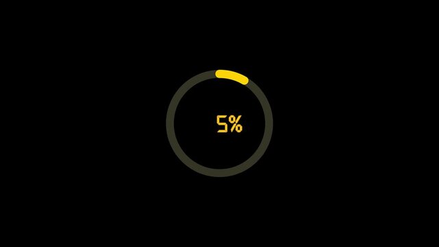  55 second loading futuristic circle  countdown timer animation from 55  seconds to 0 seconds on a transparent background. Modern flat design with animation. High quality 4K video.