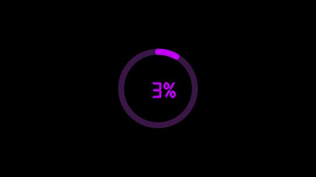  40 second loading futuristic circle  countdown timer animation from 40 seconds to 0 seconds on a transparent background. Modern flat design with animation. High quality 4K video.