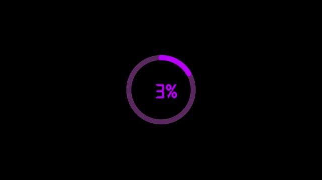  20second loading futuristic circle  countdown timer animation from 20 seconds to 0 seconds on a transparent background. Modern flat design with animation. High quality 4K video.
