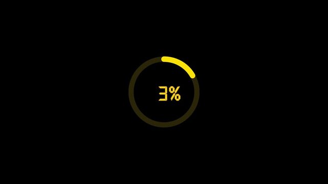  20second loading futuristic circle  countdown timer animation from 20 seconds to 0 seconds on a transparent background. Modern flat design with animation. High quality 4K video.