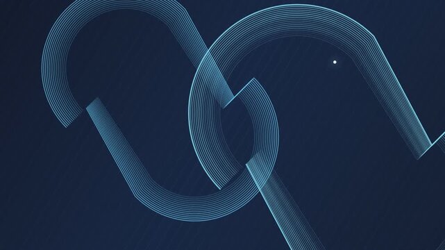 3d abstract chain link design with glowing wire effect
