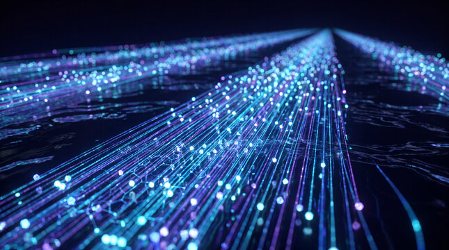Luminous data pathways extending across a digital network