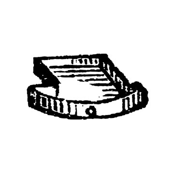Desk drawer with handle, old vintage illustration, 1897.