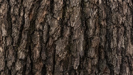 Fototapeta premium Closeup of rough tree bark texture, detailed natural wooden background