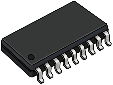 (SOIC) Small Outline Integrated Circuit Chip Illustration