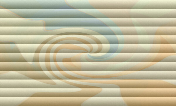 Abstract swirl pattern with horizontal stripes in beige and blue tones