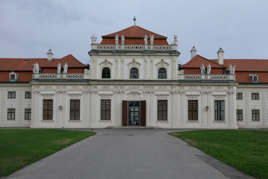 Front facade of the Lower Belvedere Palace in Vienna, Austria.