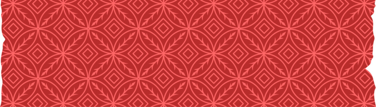 Red batik kawung pattern washi tape illustration