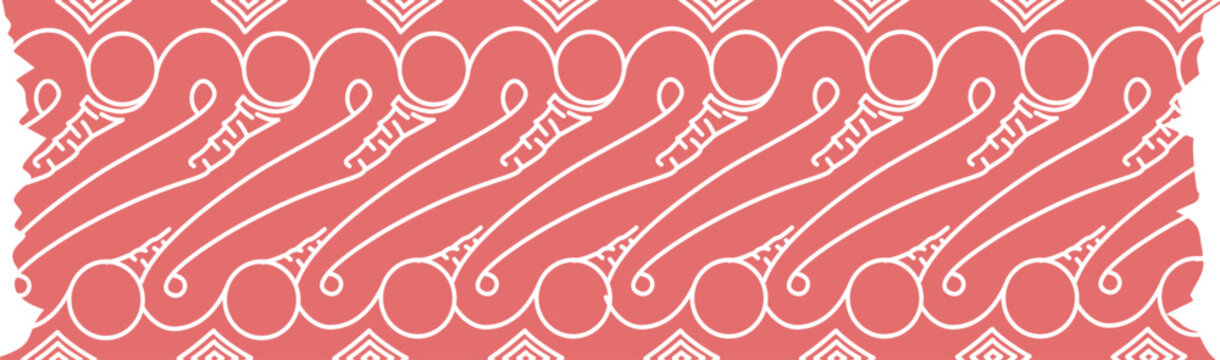 Batik parang washi tape decorative pattern illustration