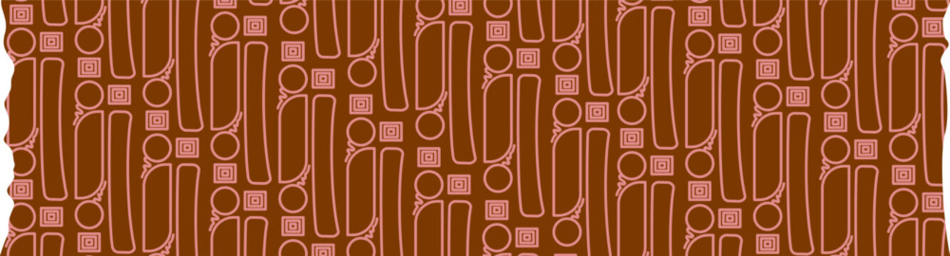 Batik keraton traditional pattern washi tape illustration
